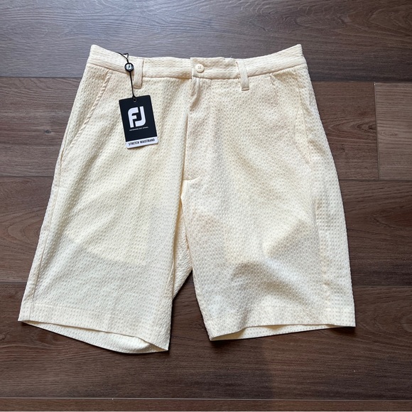 FootJoy Shorts Mens Footjoy Seersucker Golf Shorts Yellow Poshmark